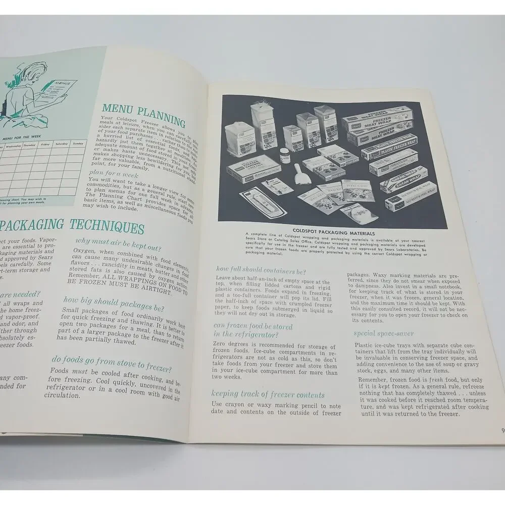 Vtg Sears Freezer Living Is Good Living W/ Coldspot Model 2849 1869 Guide Manual
